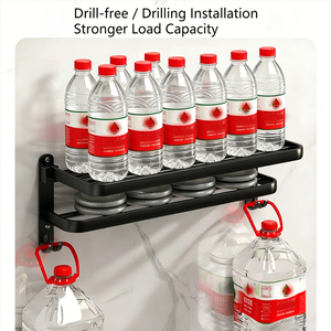 No-Drill <strong>Black</strong> Foldable Bathroom Towel <strong>Rack</strong> Wall Mounted Storage Shelf for Toilet <strong>Bath</strong> Towel <strong>Rack</strong> - Product Image 3
