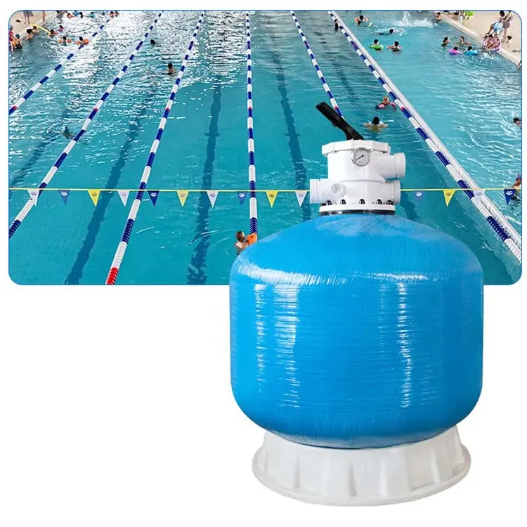 Filtro a sabbia per piscina con montaggio superiore del pozzo d'acqua del serbatoio rapido in fibra di vetro Multi valvole