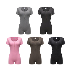 Nouvelle Collection 2026 : Combinaison de Sport Y2K Sexy pour Femme, Manches Courtes, en Coton et Spandex, 275 g/m², Idéale pour le Yoga et la Gym - Product Image 4