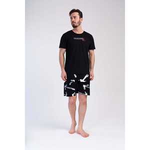 ชุดเซ็ตเสื้อยืดคอกลมแขนสั้นระบายอากาศได้ดีสำหรับผู้ชาย พร้อมกางเกงขาสั้นมีกระเป๋า สไตล์ลำลองวินเทจพิมพ์ลายฮิปฮอป - Product Image 4