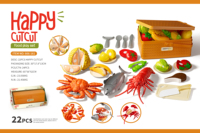 Ensemble de mini-jouets de cuisine pour enfants : maisonnette en plastique, panier de fruits, jeu de découpe amusant, simulation de cuisson de burgers