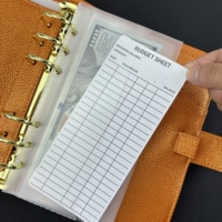 Bolsa Transparente A6 de PP con Doble Bolsillo, Inserto para Carpeta, Recambio de Funda de 6 Agujeros para Sistema de Gestión de Efectivo, Suministros para Planificador