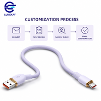 Câble USB-A vers Type-C Premium LUNGKAY 100W 5A en silicone liquide et cuivre pur pour téléphone Android OEM ODM CE FCC RoHS