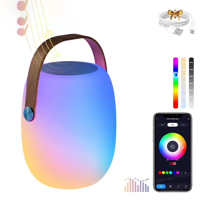 Cross-border Outdoor IPX4 Waterproof Wireless Smart for Speaker RGB Sound Quality Good Dimming Color Changing Audio
