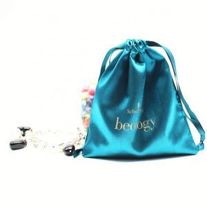 Pochette personnalisée écologique pour cosmétiques, lunettes, bijoux, cadeaux, emballage de perruques, extensions capillaires en satin avec cordon de serrage - Product Image 3
