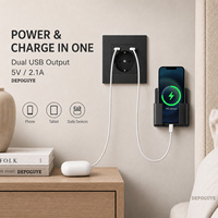 Prise de courant EU, prise avec port de charge USB et Type C 2.1A/3.1A 16A, panneau PC blanc/gris 86mm*86mm, prise murale Russie Espagne