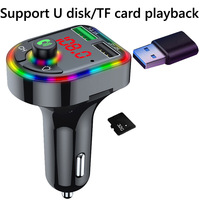 Transmisor FM para Auto con Carga Rápida USB PD de 15W, Pantalla Digital LED, Luz RGB, Llamadas Manos Libres, Reproductor MP3, Adaptador para Teléfono Móvil