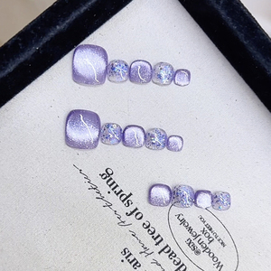 Chất lượng cao handmade DIY Cat Eye Bìa đầy đủ Báo Chí-on <span class=keywords><strong>False</strong></span> Toe Nails ABS Chất liệu bán buôn cho phụ nữ - Product Image 6
