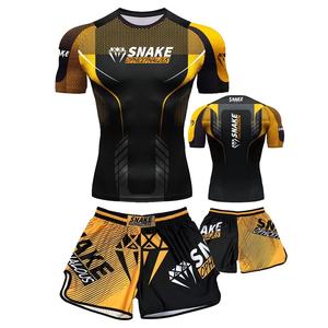 Vêtements d'entraînement de <span class=keywords><strong>combat</strong></span> <span class=keywords><strong>UFC</strong></span> transfrontalier, boxe, Muay Thai, fitness, shorts et t-shirts à séchage rapide pour hommes et femmes adultes - Product Image 6
