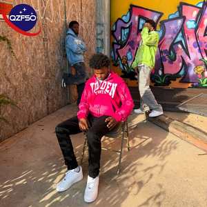 Ropa de calle personalizada con cremallera, bordado de felpa francesa, lavado ácido, diamantes de imitación, apliques desteñidos al sol, parche bordado, sudaderas con cremallera para hombre - Product Image 2