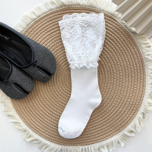 Women's Slouch <b>Socks</b> <b>Black</b> Lace Mid Calf Breathable Sweat Absorbing Youth Fashion <b>Socks</b> - Product Image 3