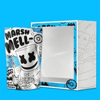 Sacs en Mylar personnalisés imprimés 3,5 avec boîte de présentation, ensemble découpé à la forme spéciale, emballage alimentaire à l'épreuve des enfants pour le sucre