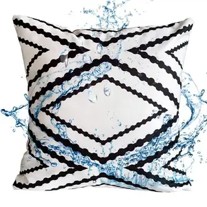 Amity Waterproof And Oil Resistant Coated Pillow Cover Geometric Simplicity Outdoor Furniture Pillows Cushions Cover