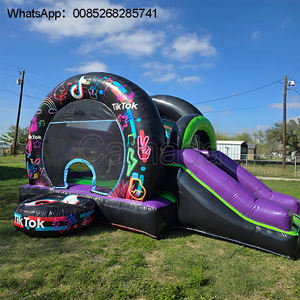 Castillo Inflable Comercial para Fiestas, Casa de Brinco con Tobogán Rosa, Combo de Brincolín Inflable en Oferta, el Mejor Castillo Inflable para Niños - Product Image 1