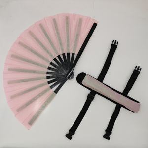 Large Glitter Rave <b>Folding</b> <b>Hand</b> <b>Fan</b> Holster Multi-Color Bamboo Handheld <b>Fan</b> for Men Women for Club Party Dance Business Gifts - Product Image 3