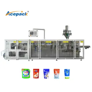 Acepack mesin kemasan kantong berdiri otomatis elektrik untuk minuman dan bahan kimia diisi dengan komponen PLC bubuk