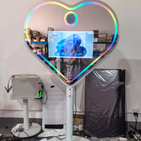Machine photomaton miroir magique à écran tactile en forme de cœur pour bar, mariage, fête, événement