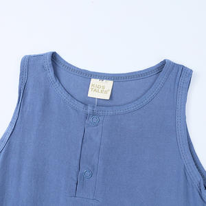 Pyjama d'été pour garçons en bas âge, 100% coton biologique, manches courtes, barboteuse à bandes, combinaison, salopette - Product Image 5