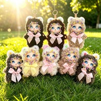 Pendentif Poupée Mignonne aux Cheveux Bouclés, Plusieurs Couleurs Disponibles, Poupée aux Grands Yeux, Accessoires à Suspendre au Sac à Dos, Cadeau, Vente en Gros