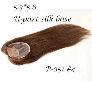 Beauty Girl 150 densità <span class=keywords><strong>capelli</strong></span> <span class=keywords><strong>donna</strong></span> Topper 18 pollici Base di seta legata a mano <span class=keywords><strong>capelli</strong></span> europei 5.3 "x 5.8" Base di seta 18 pollici - Product Image 6