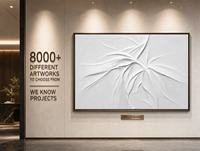 Reinweiße Monochrome Blatt 3D-Relief Skulpturale Strukturierte Wandkunst Hotel Privates Esszimmer Akzentwand Maßanfertigung Großhandel