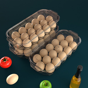 Egg Storage Box 16 Compartment Transparent With Lid Fresh Keeping Kitchen Preservation <b>Tray</b> - Product Image 1