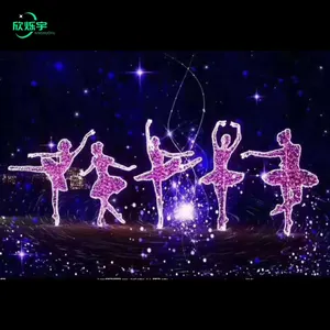 Özelleştirilmiş Led ışık 2D dansçı ekran bale kız tema dekorasyon motifli ışık