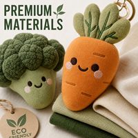 Cadeaux promotionnels de Noël : Porte-clés en peluche émotionnel en forme de légume, animal en peluche personnalisé, jouet en peluche doux