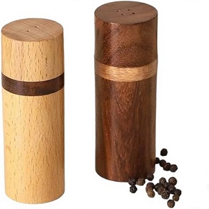 Molinos de Sal y Pimienta Ecológicos de Madera de Acacia, Manuales, con Perilla Giratoria, Recargables, con Soporte - Product Image 6