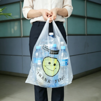 Sacs en plastique transparents HDPE de grande taille, sacs à emporter, vente en gros, sacs d'épicerie, usage industriel pour les entreprises alimentaires