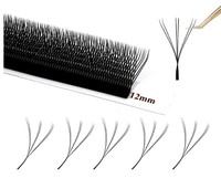Extensions de cils volume en forme de W, tissage multi-niveaux, individuels, noir mat, double couche, 3D W, cheveux synthétiques