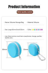 Portable <b>Cute</b> Mini Bag Zipper Coin <b>Purse</b> Keychain Silicone Metal Plant Fruit Earphones Lipstick Storage for Women - Product Image 6