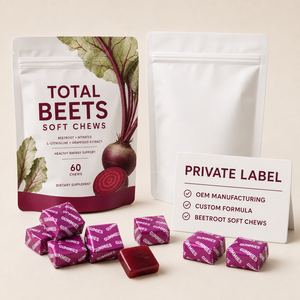 OEM <span class=keywords><strong>Total</strong></span> Beets Soft Chews avec racine de betterave, nitrites, L-citrulline, extrait de pépins de raisin et antioxydants, complément énergétique sain - Product Image 2