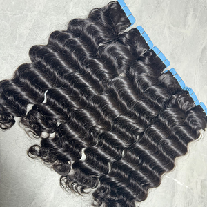 Vague profonde Remy cheveux humains Doubleweft vente en gros de cheveux vierges non transformés 100% paquets de cuticules de cheveux humains d'origine - Product Image 1