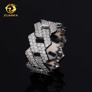 Anillo Cubano de Moissanita con Envío Rápido y Stock Local en EE. UU., Plata 925 Chapada en Oro, Pasa la Prueba de Diamante, Anillo Cubano para Hombre Estilo Hip Hop - Product Image 5