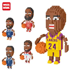 Wisehawk Micro Basketbal Speler Harden Curry James Mini Bouwstenen Action Figure Diy Educatief 3D Model Speelgoed Voor Kinderen