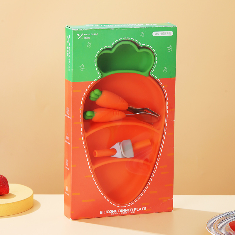 Juego de platos llanos de zanahoria de 5 piezas