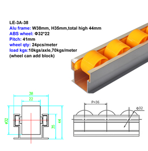 Walzens ortier system für Keramik artikel Maschinen-Schwerkraft-Durchfluss schiene ABS-Kunststoff-ESD-Räder Rollen bahn aus China - Product Image 5