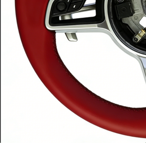 Volant sport SOON TODA en cuir rouge <span class=keywords><strong>Bordeaux</strong></span> PU/PVC modifié pour Porsche PANAMERA 911 718 992 ZC-BSJ-P8 - Product Image 4