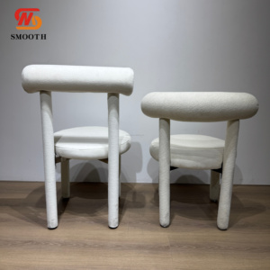 Chaise de mariage élégante en velours blanc moderne, confortable et moelleuse, avec structure en acier inoxydable, pour les mariages, les fêtes et les dîners - Product Image 3