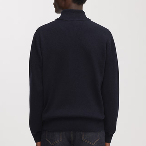 Cardigan zippé personnalisé pour homme, couleur unie, 100 % laine extra épaisse, lourd, anti-plis, respirant, tricot d'automne, ODM - Product Image 5