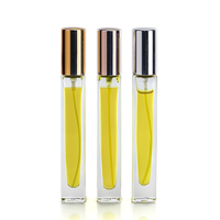 10 ML Carré Forme Ronde Fond Épais Transparent 10 ml 15ml Rouleau sur Bouteille En Verre avec Rouleau En Métal pour Parfum D'huile Essentielle