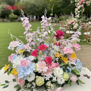 Serie foresta CM-TW018 matrimonio corridoio di fiori <span class=keywords><strong>rosa</strong></span> <span class=keywords><strong>rosa</strong></span> artificiale corridoio verde corridore di fiori per la decorazione d'ingresso - Product Image 6