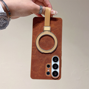 Funda Protectora de Cuero PU Vintage con Anillo Magnético y Correa para <span class=keywords><strong>Samsung</strong></span> Galaxy S26 Ultra S25 A57 - Product Image 6