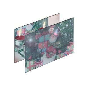 Portacandele Doppio 185 X 120 Mm Decorativo Natalizio con Finitura a Specchio - Product Image 1