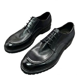 Chaussures habillées noires élégantes pour hommes, style italien, à bout carré, pour affaires, grandes tailles, fabrication artisanale, chaussures de mariage, fourniture directe usine - Product Image 5