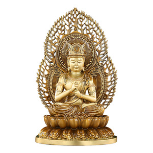 Statue de Bouddha Vairocana en laiton de 6 pouces, faite à la main, décoration d'intérieur, cadeau artisanal pour le salon - Product Image 5