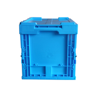 Conteneur rectangulaire empilable pliable en PP bleu opaque recyclable avec conception de boîte solide pour un stockage logistique efficace