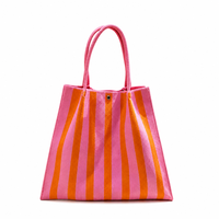 Sac fourre-tout en polyester tricoté durable, tissu tricoté robuste avec bouton pression métallique, pour les courses quotidiennes, les courses d'épicerie, la plage et les sorties.