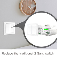 Mini Interruptor de Luz Inteligente Zigbee 3.0 Z-Wave, Módulo de 2 Canales, 1/2 Vía, Control Remoto Inalámbrico Smart Life/Tuya, Compatible con Alexa